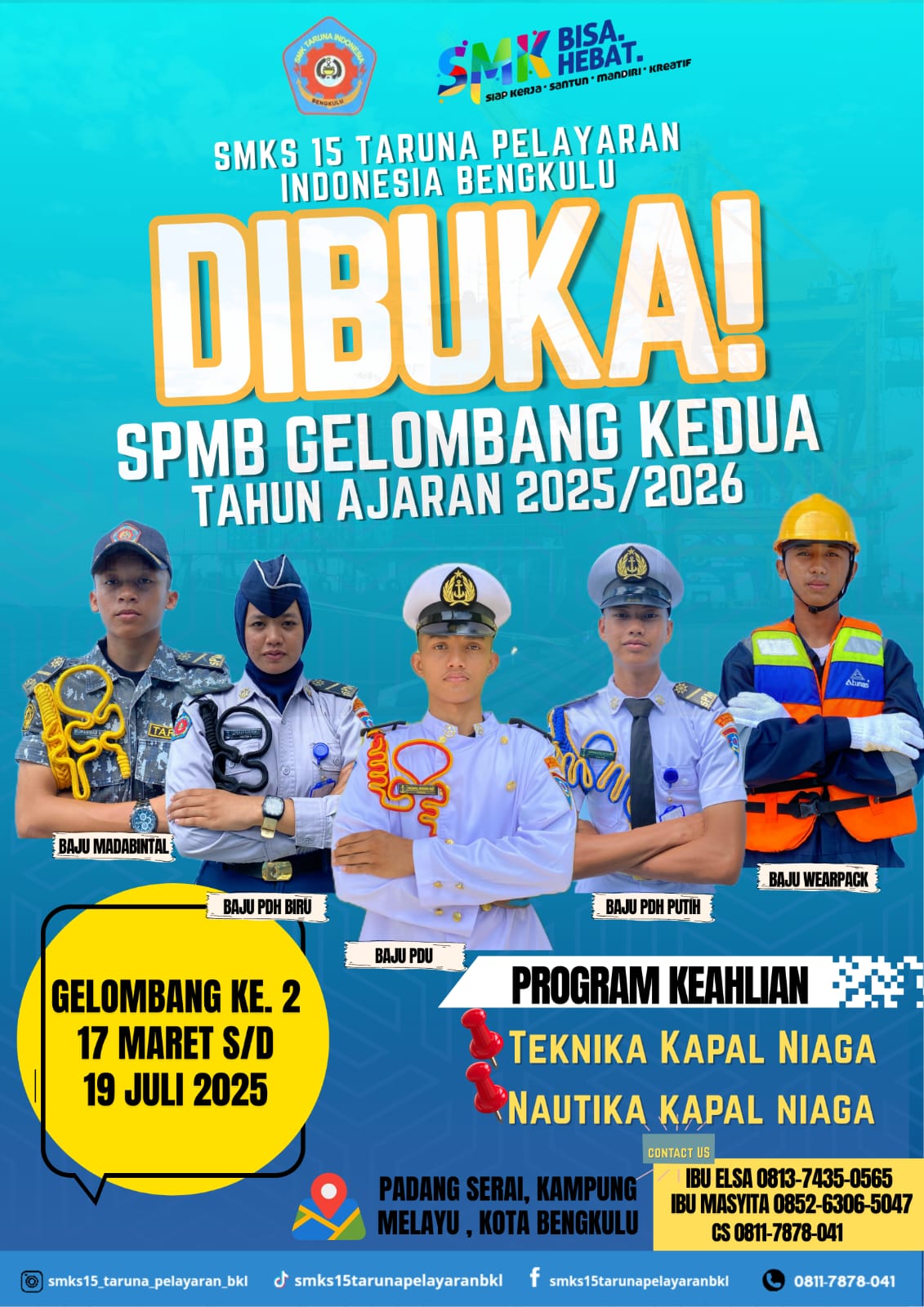 SPMB SMKS 15 Taruna Indonesia Bengkulu Tahun Ajaran 2025/2026 Dibuka!